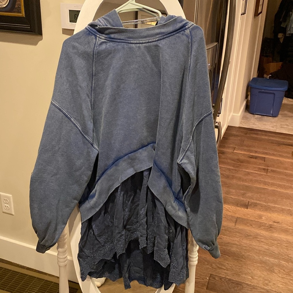 Free People blue hoodie. Women size M.